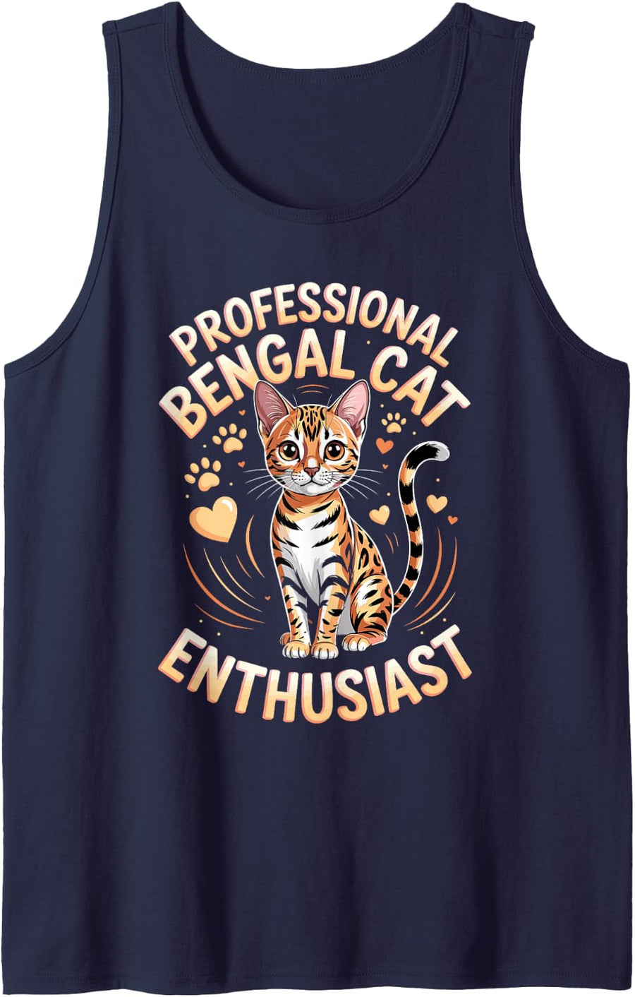 Professional Bengal Cat Enthusiast Exotic Cat Lover Tank Top - Navy Blue