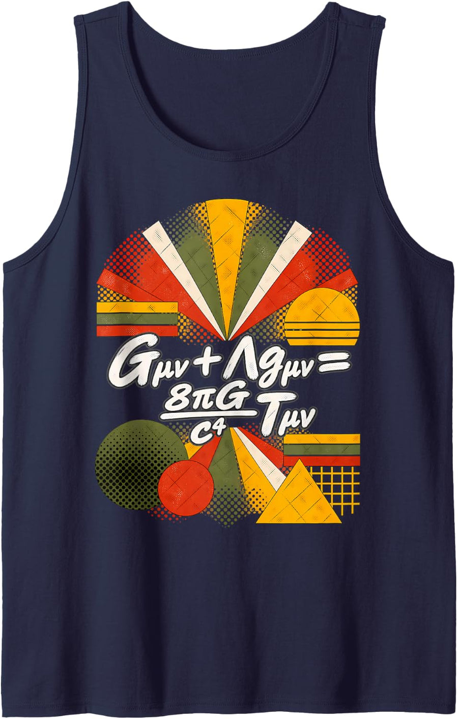 Einstein Field Equation Physics Design Sleeveless Tank Top - Navy Blue