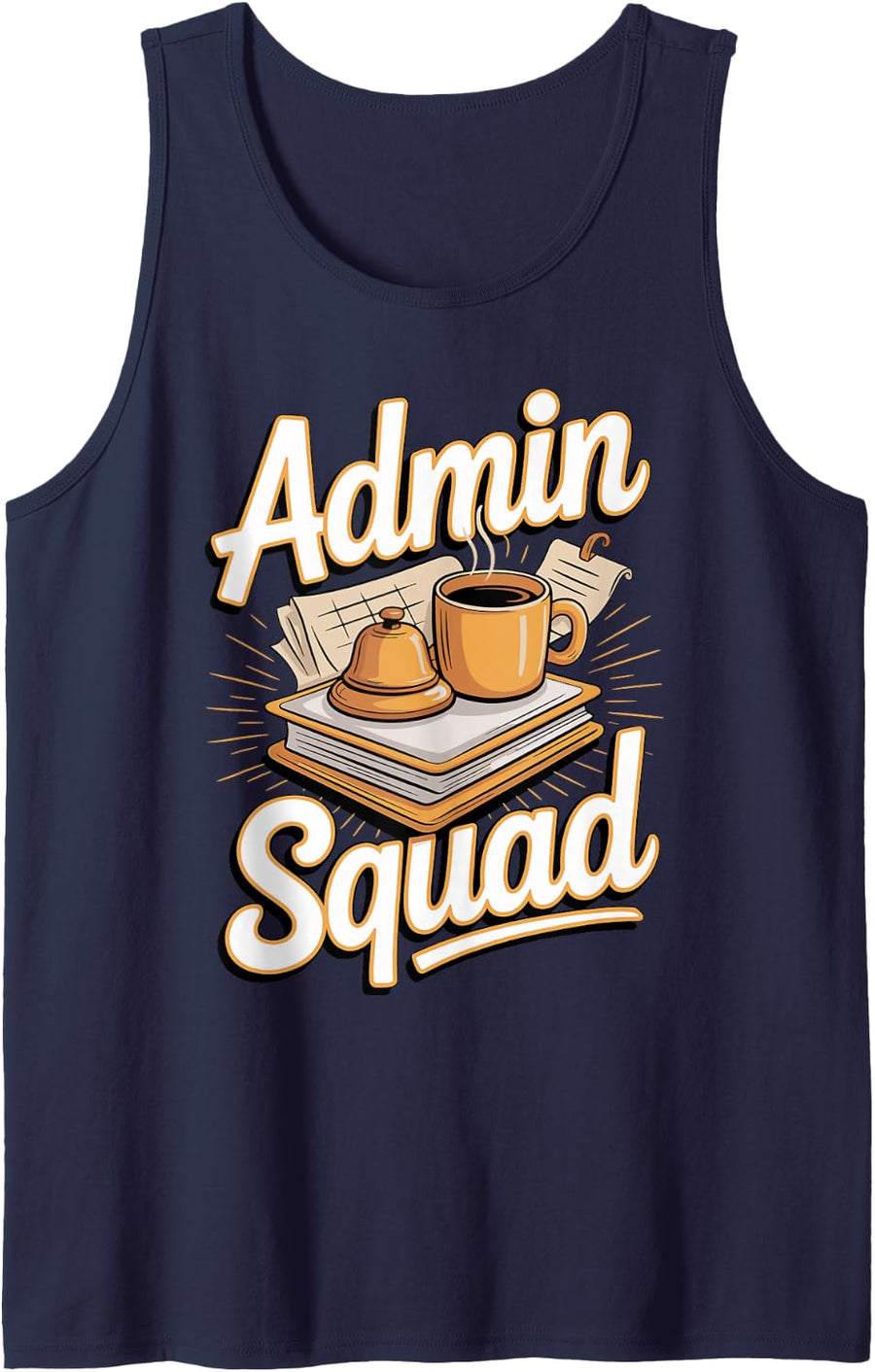 Admin Squad School Principal Administrator Sleeveless Tank Top - Navy Blue