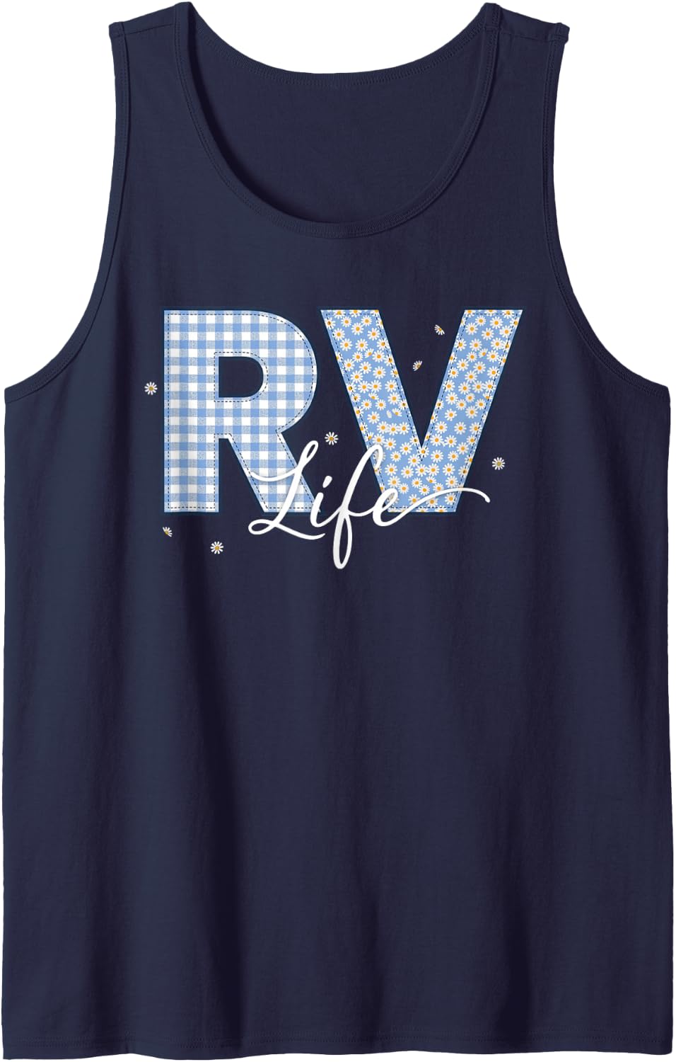 Rv Life RVing Full-Time Living Rver Sleeveless Tank Top - Navy Blue