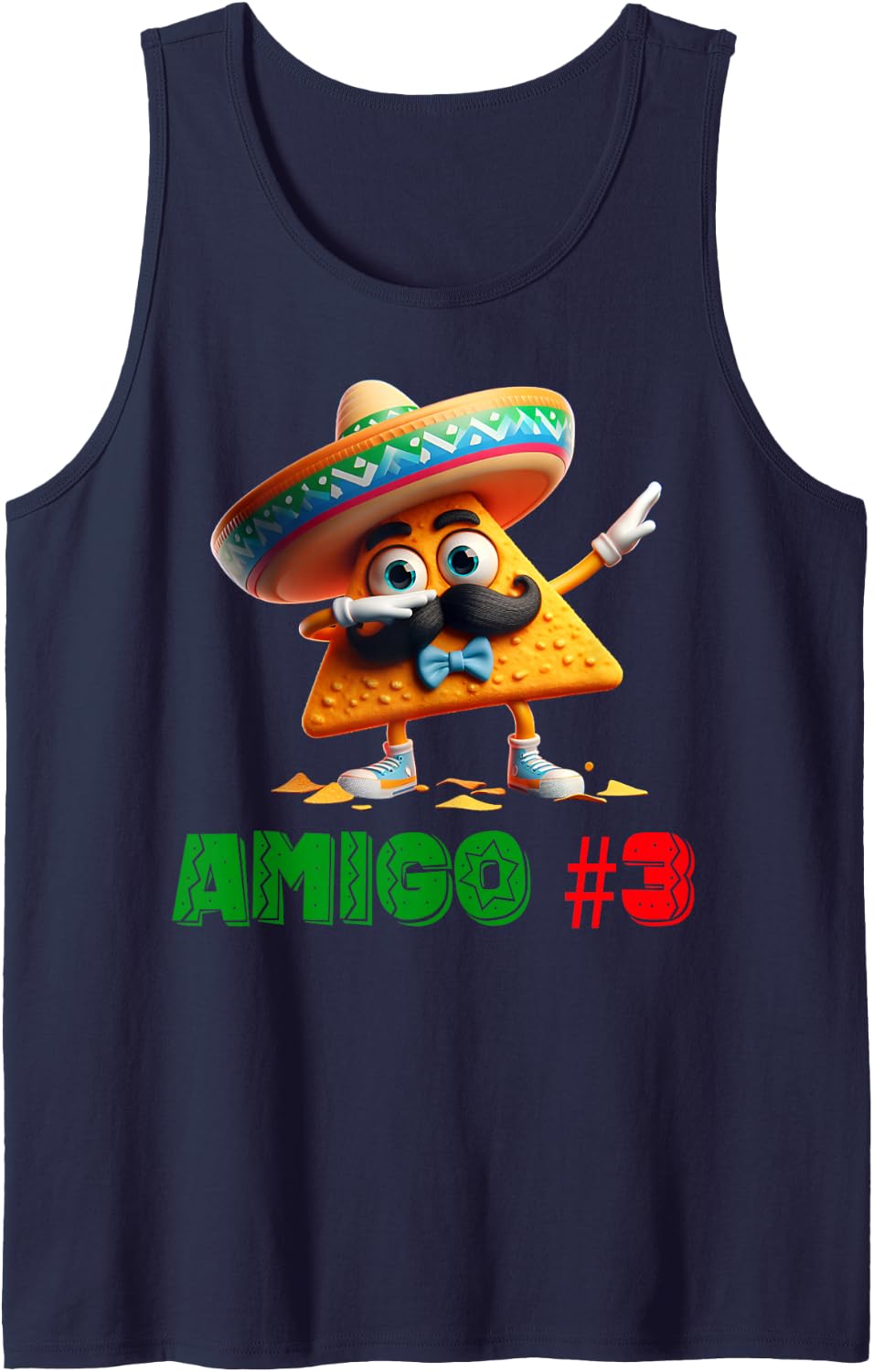 The 3 Three Amigos Cinco De Mayo Amigo #3 Group Matching Tank Top - Navy Blue