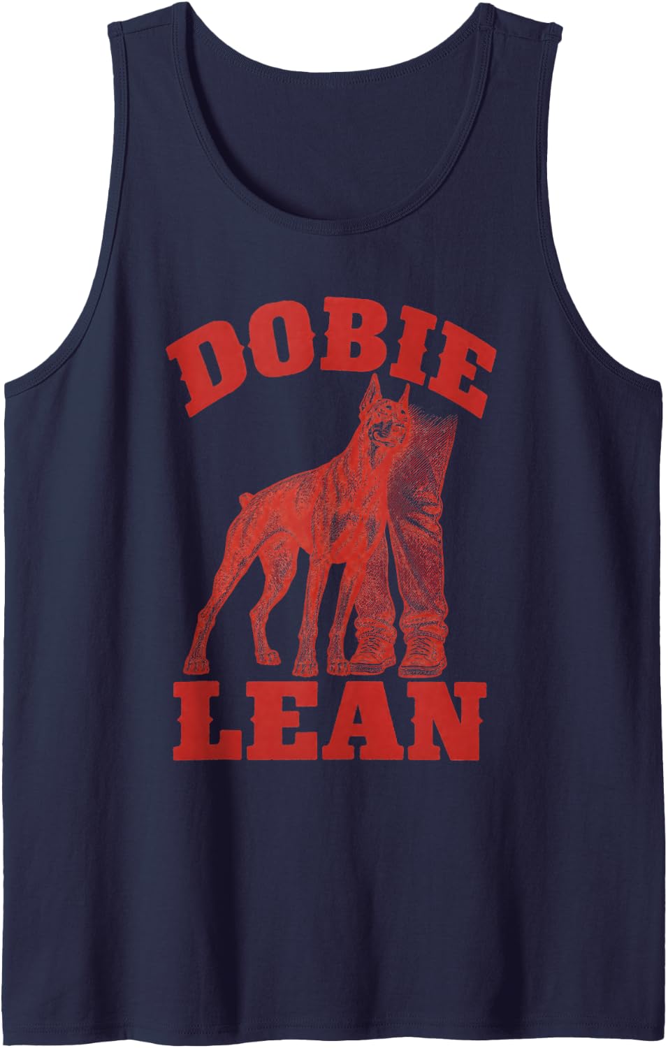 Dobie Lean Doberman Pinscher Owner Sleeveless Tank Top - Navy Blue