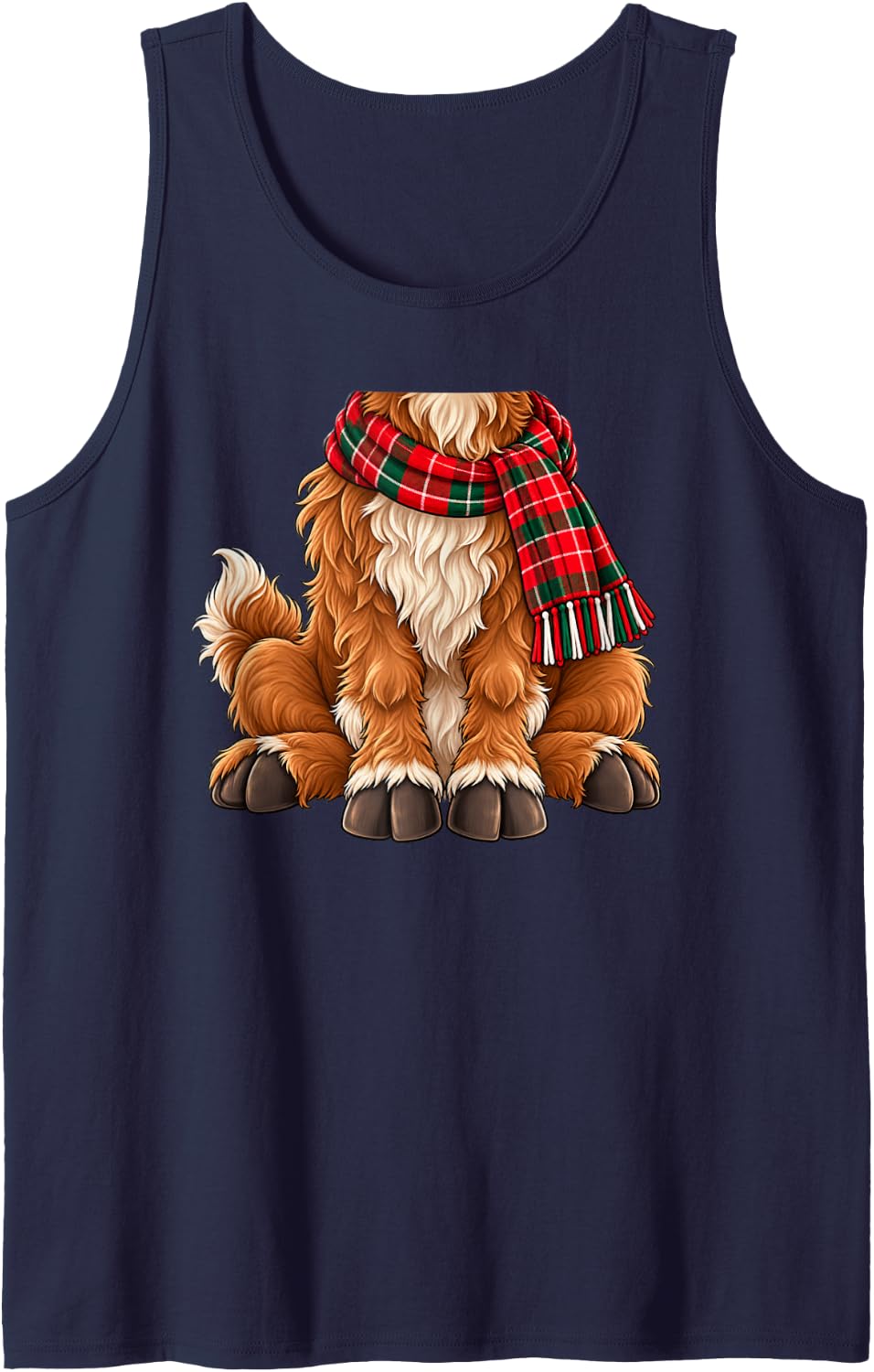 Highland Cow Kids Men Women Brown Deer Costume Christmas Sleeveless Tank Top - Navy Blue