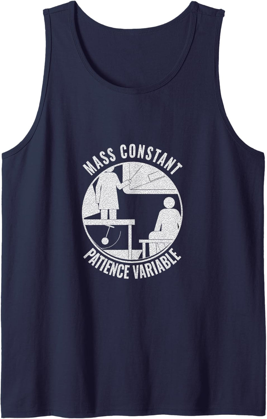 Physics Student - Mass Constant Patience Variable Sleeveless Tank Top - Navy Blue