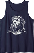 Jesus Christ Tank Top - Navy Blue