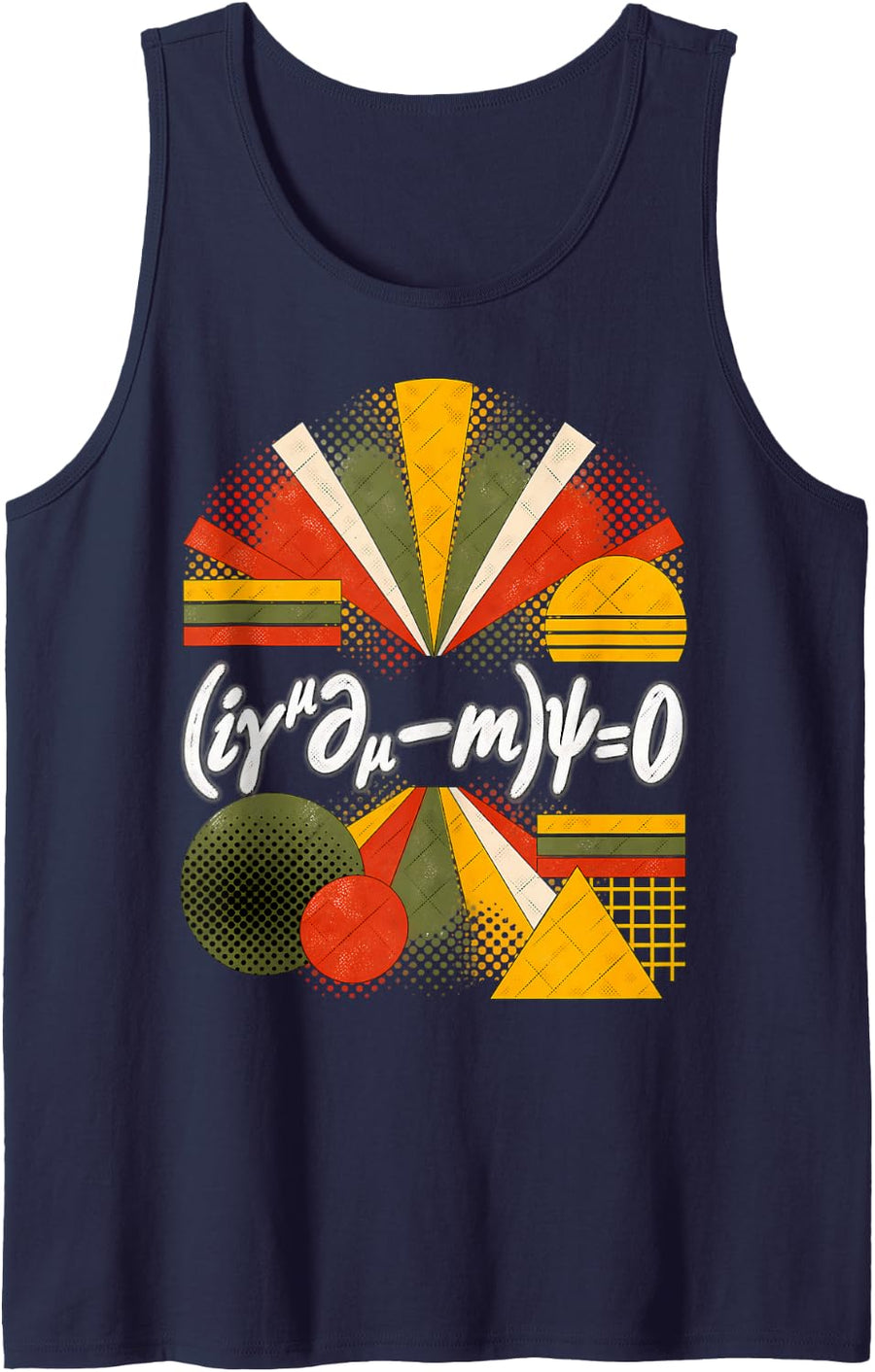 Dirac Equation Physics Design Sleeveless Tank Top - Navy Blue