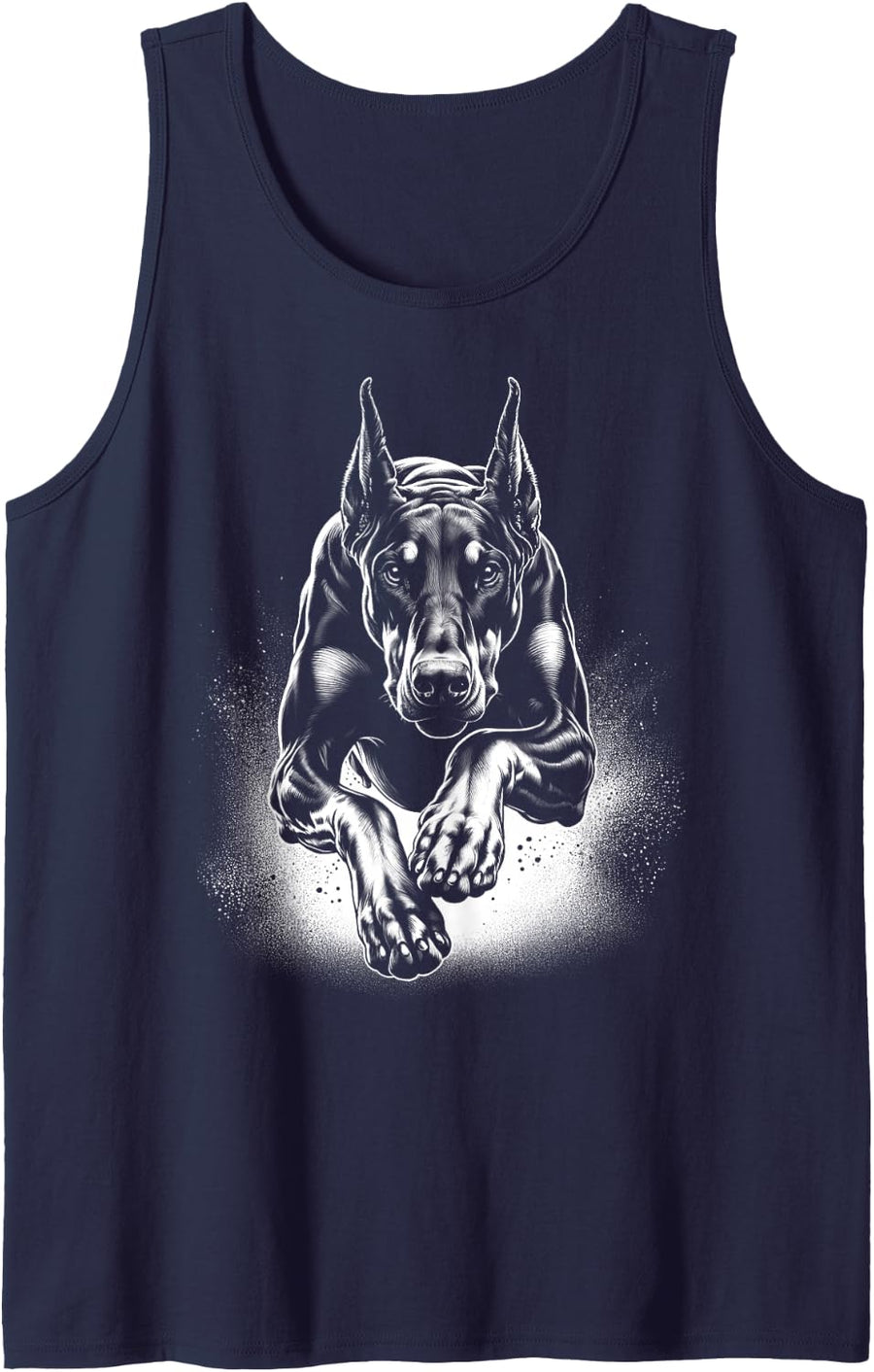Cool Doberman Dog in Jump Tank Top - Navy Blue
