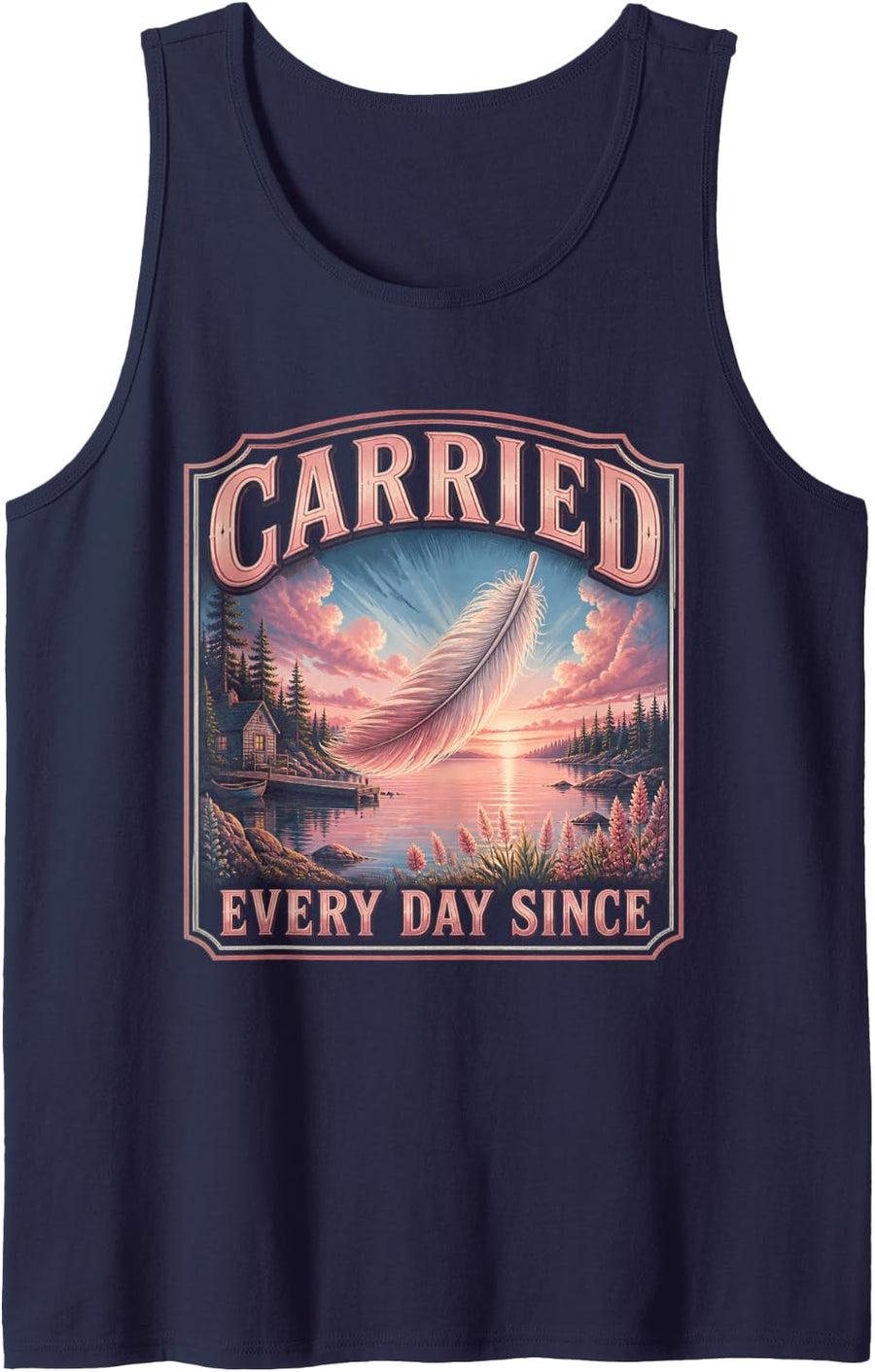 Carried Every Day Since Pregnancy Loss Awareness Sleeveless Tank Top - Navy Blue