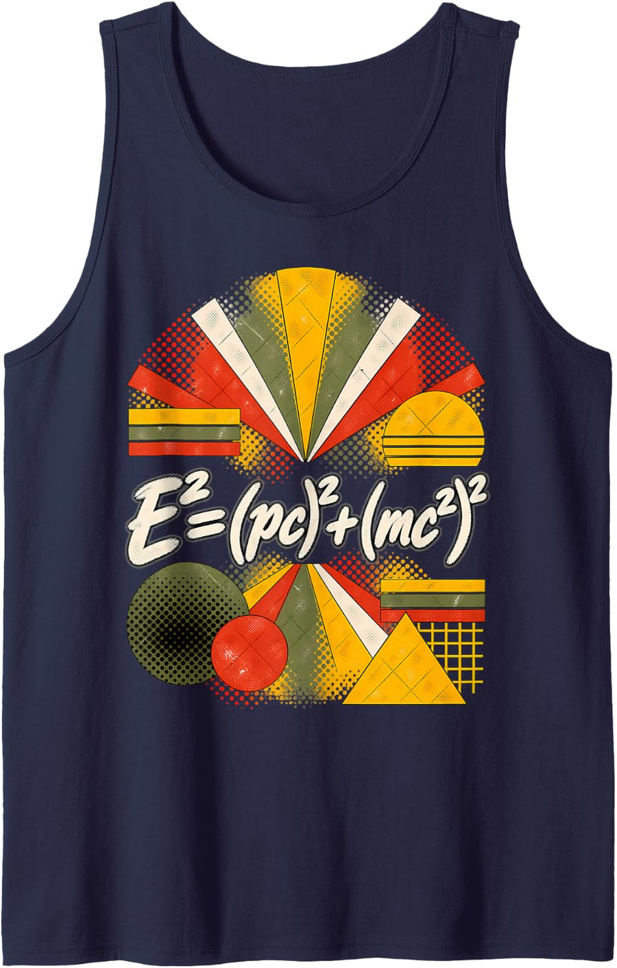Einstein Energy-Momentum Equation Physics Design Sleeveless Tank Top - Navy Blue