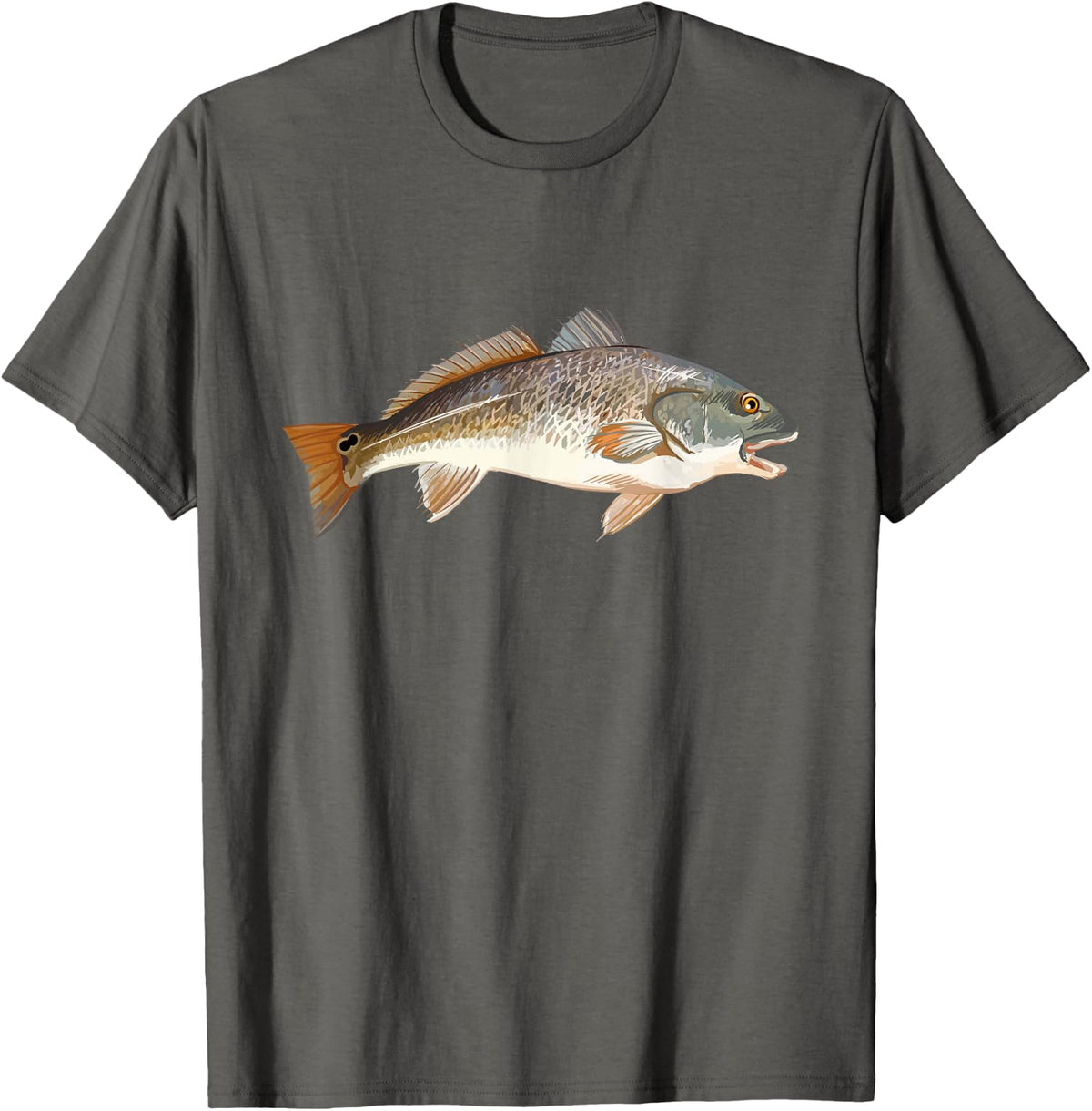 Redfish T-Shirt | Red Drum Fish Shirt - Asphalt Grey