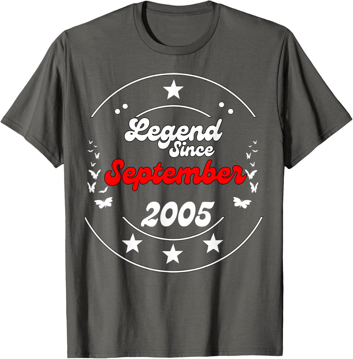 September 2005 Birthday Legend Man Boy Since September 2005 T-Shirt - Asphalt Grey