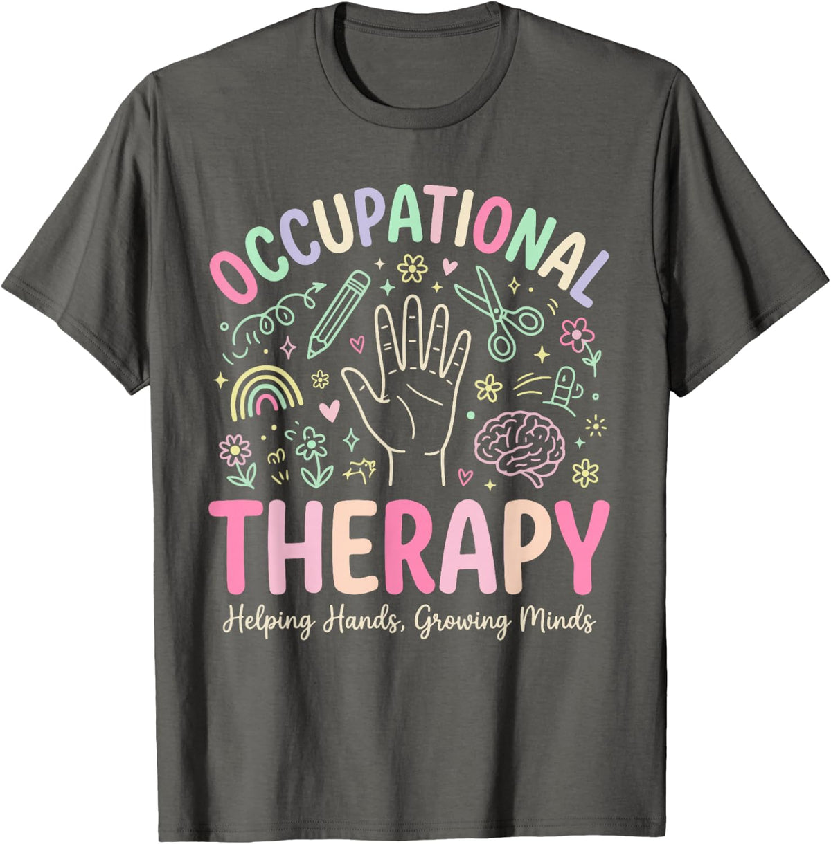 Pediatric Occupational Therapist Graphic School OT T-Shirt - Asphalt Grey