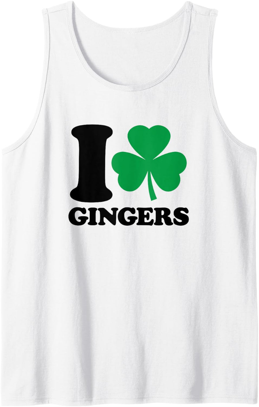 I Love Gingers - I Heart Gingers - St Patricks Day Clover Tank Top - White