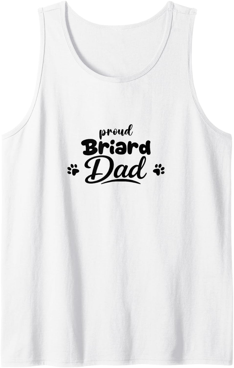 Men's Briard Proud Dog Dad Paw Tank Top - White