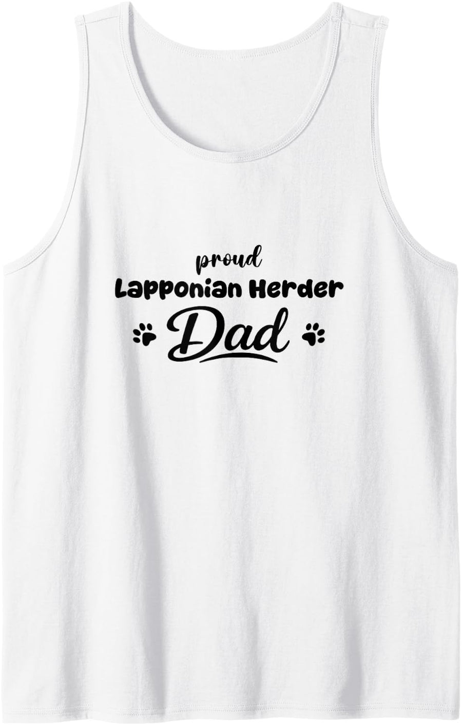 Men's Lapponian Herder Proud Dog Dad Paw Tank Top - White