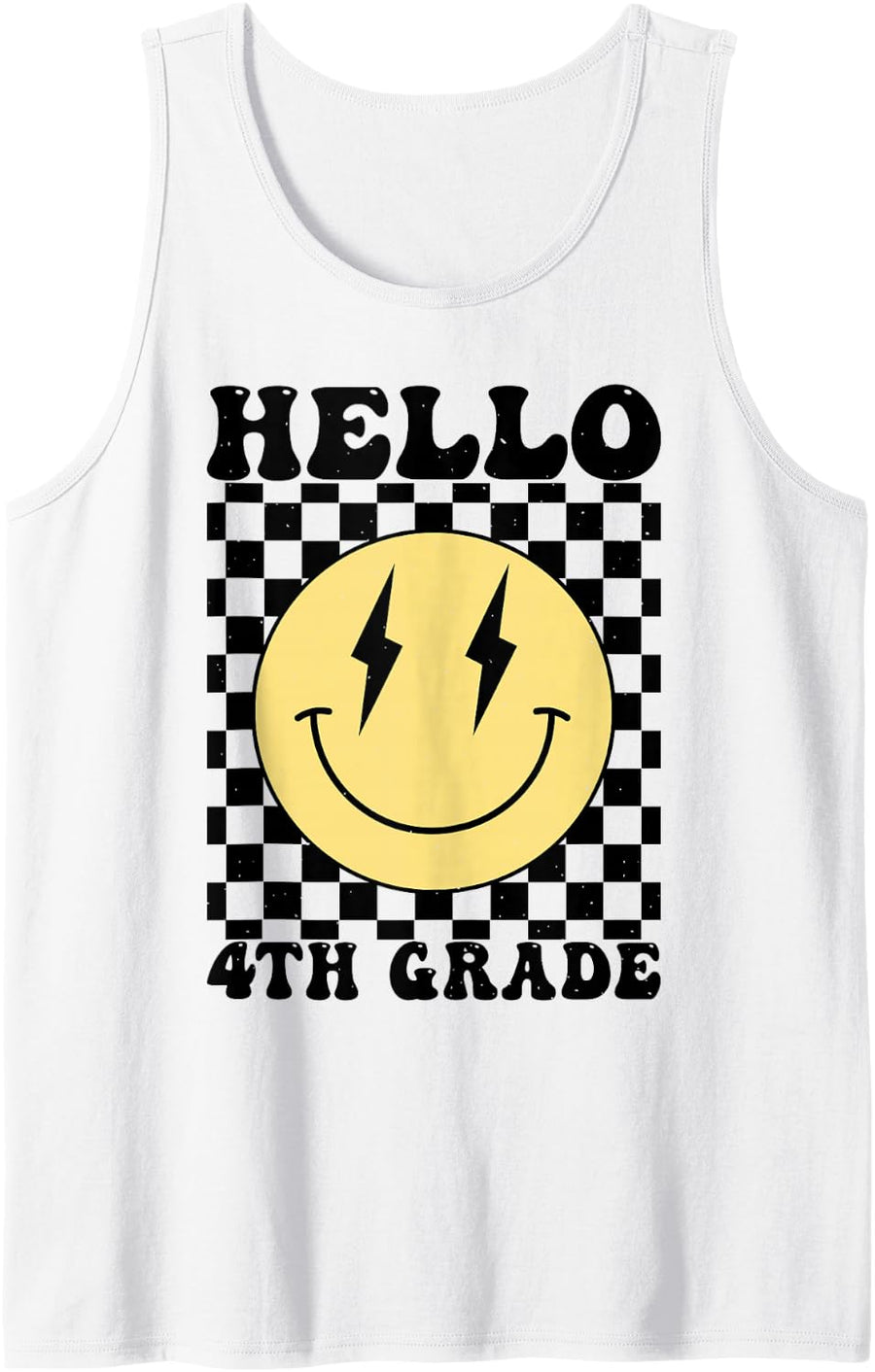 Hello Fourth Grade Teacher Kids Back to School 4th Grade Sleeveless Tank Top - White