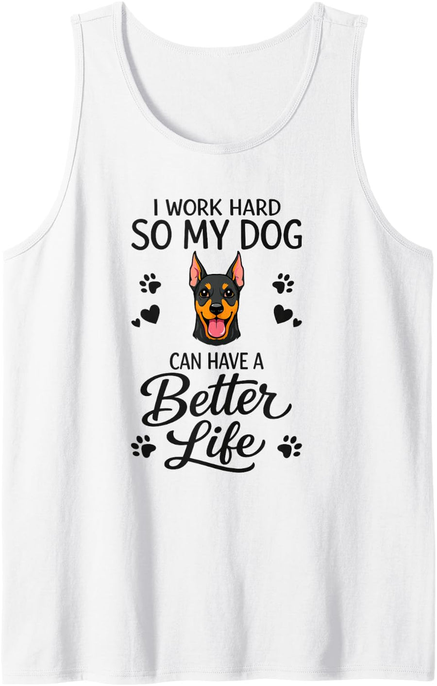 Doberman Pinscher Proud Funny Dog Sleeveless Tank Top - White