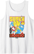 Sonic The Hedgehog Unstoppable Super Sonic Battle Ready Pose Sleeveless Tank Top - White