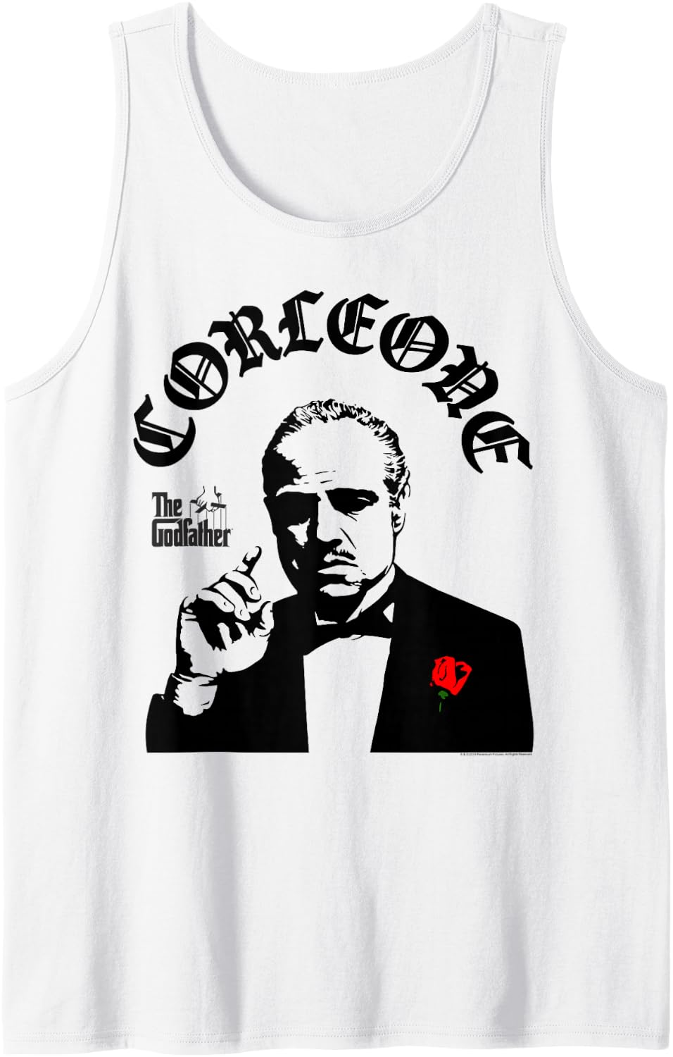 The Godfather Corleone Black and White Portrait Tank Top - White