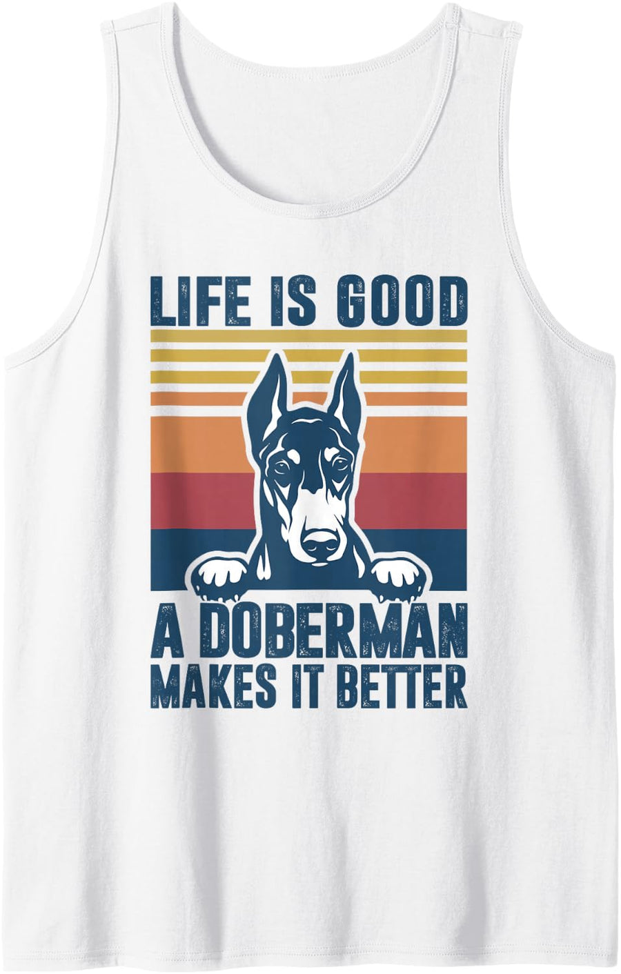 Doberman Gifts For Men Women Doberman Dog Dad Mom Tank Top - White