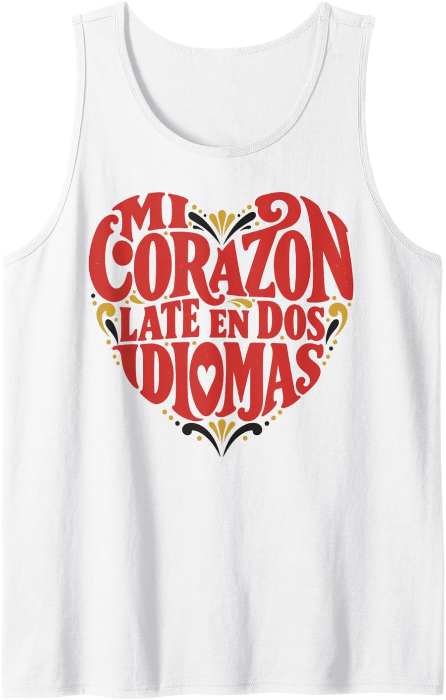 Mi Corazon Bilingual Spanish Maestra Tshirt for Teacher Sleeveless Tank Top - White