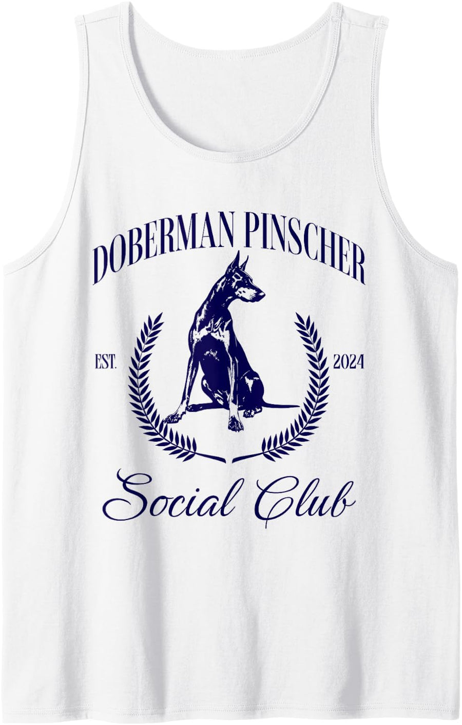 Doberman Pinscher Social Club Women Dog Mom Tank Top - White