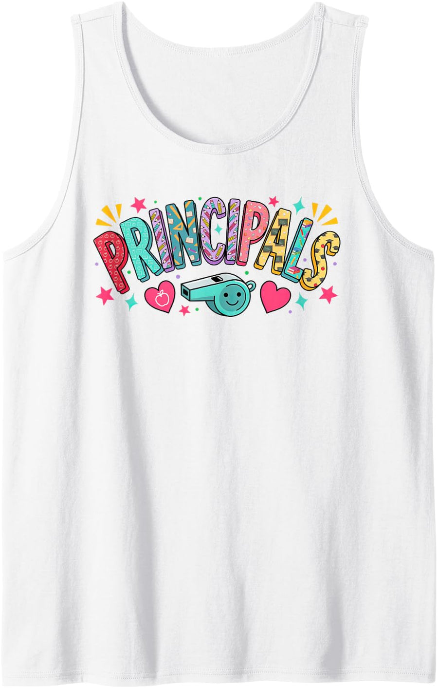 School Principal Administrator Administration Leading Head Sleeveless Tank Top - White