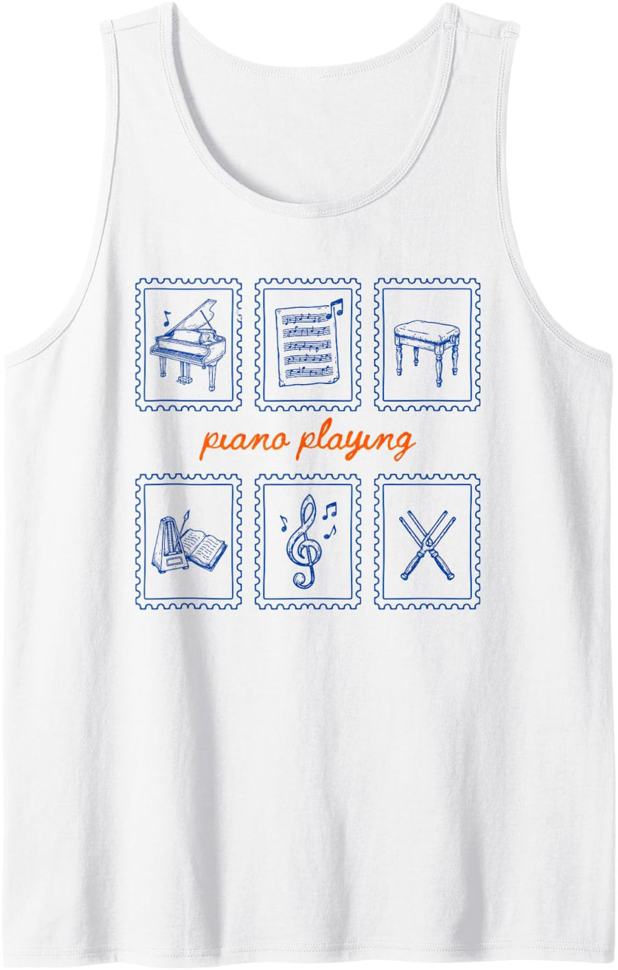 Piano Pianist Player Playing Play Pianists Sleeveless Tank Top - White