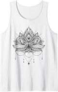 Sacred Geometry Meditation Positivity Love Mandala Lotus Tank Top - White