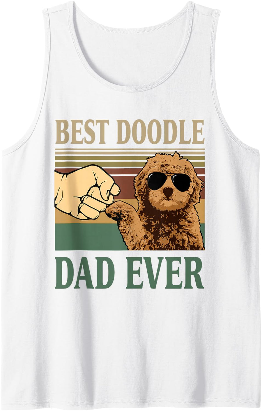 Mens vintage best doodle dad ever goldendoodle dog Tank Top - White