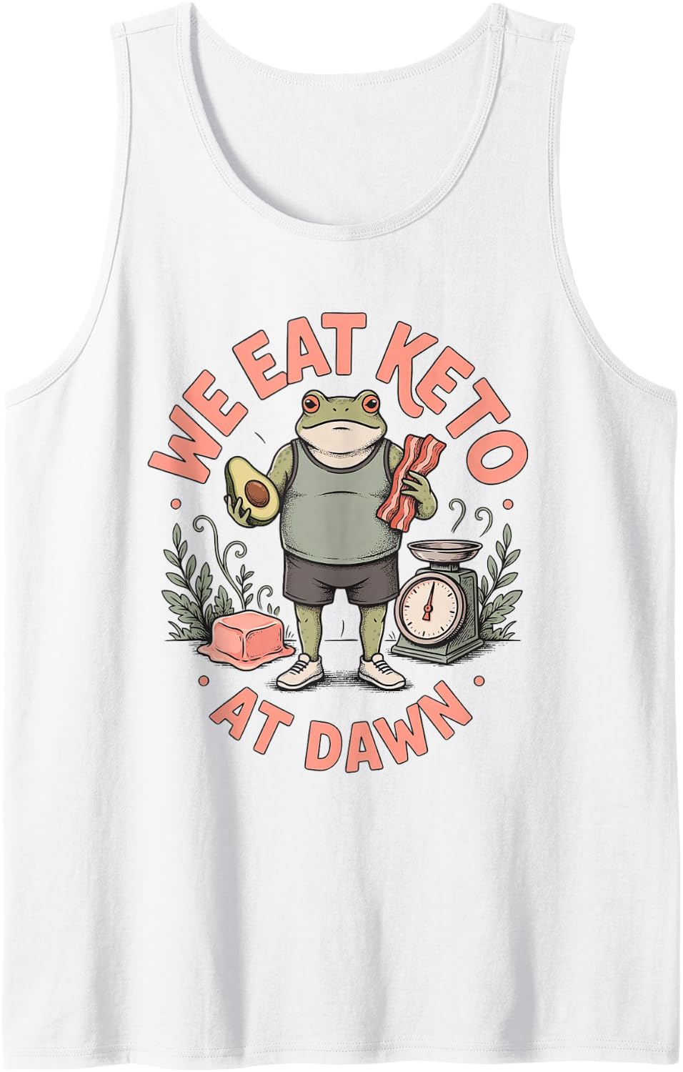 Keto Diet Ketogenic Low Carbohydrate Lifestyle Sleeveless Tank Top - White