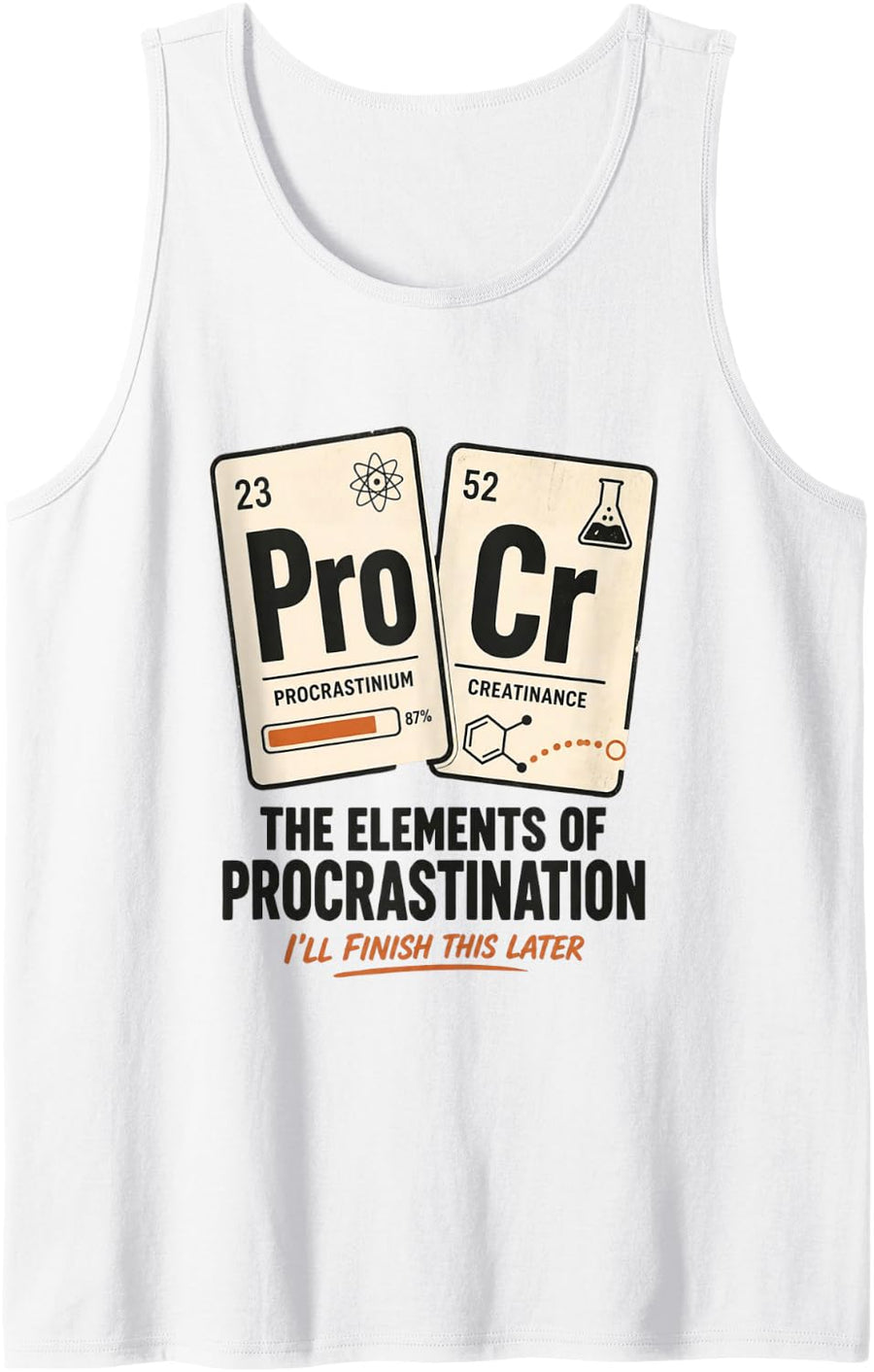 Chemistry Student Sleeveless Tank Top - White