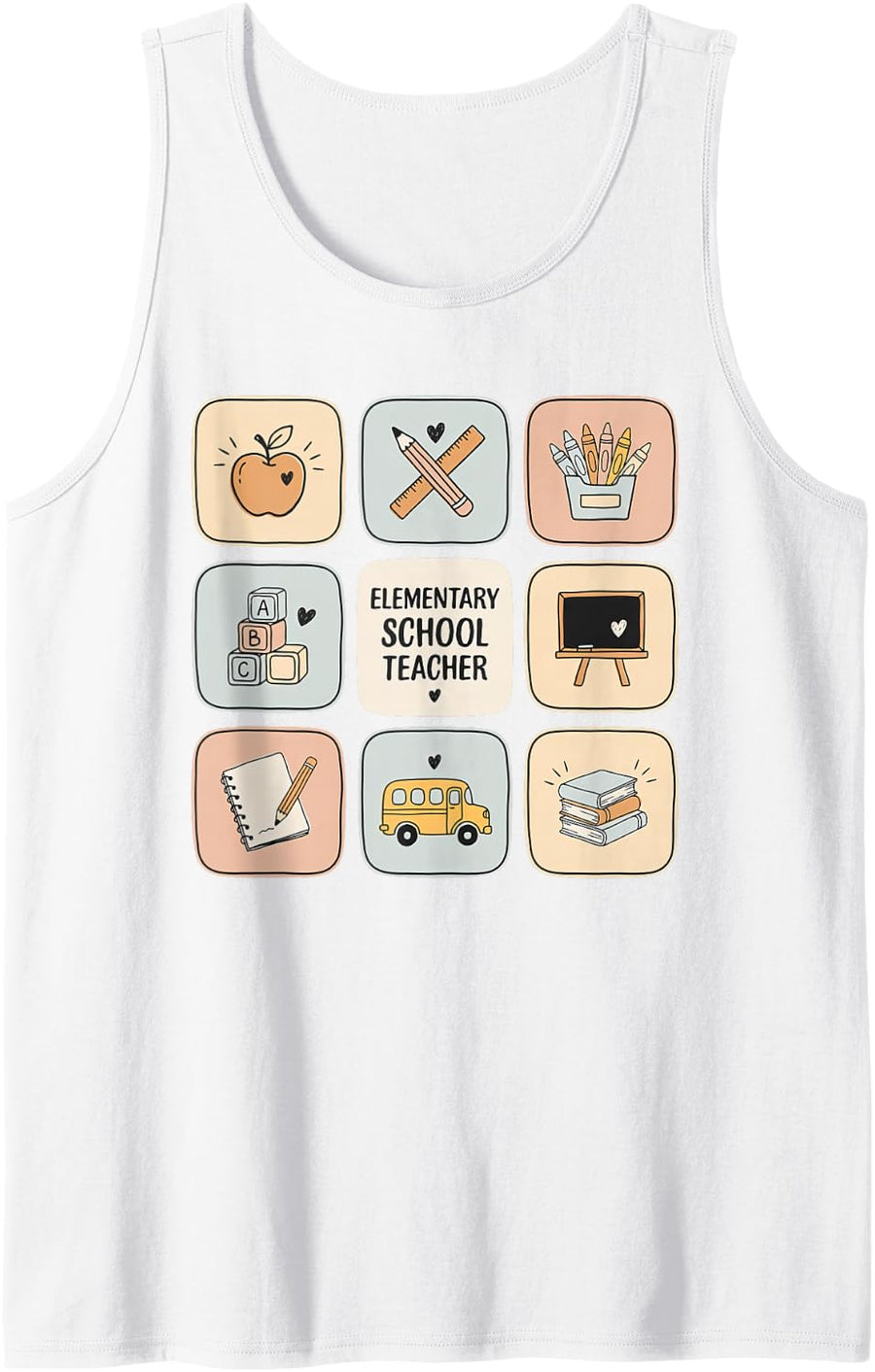 Elementary School Teacher Educator Grade Teaching Education Sleeveless Tank Top - White