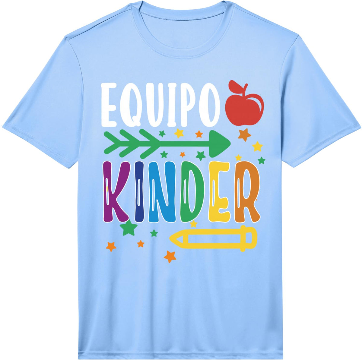 Equipo Kinder Maestra Espanol Spanish Teacher Team Performance T-Shirt - Light Blue