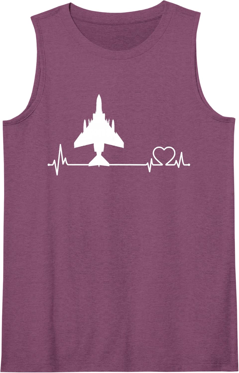 F-4 Phantom II Jet Fighter Heartbeat US Military Aircraft Tank Top - Purple