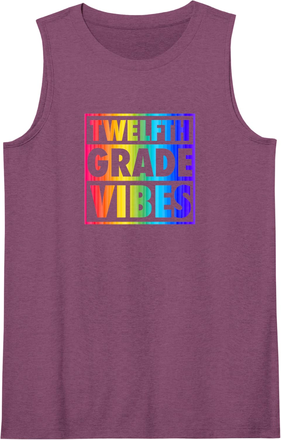 Twelfth Grade Vibes Matching Elementary School Class Tank Top - Purple