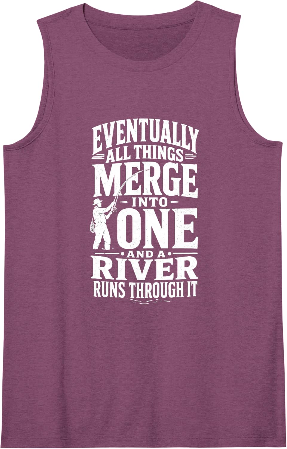 A River Runs Through It Fly Fishing Sleeveless Tank Top - Purple