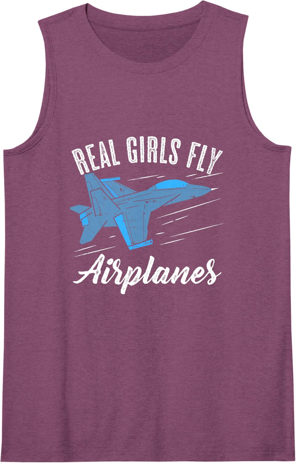 Women's Girls Fly Airplanes Funny Aviation Future Pilot Jet Lovers Sleeveless Tank Top - Purple