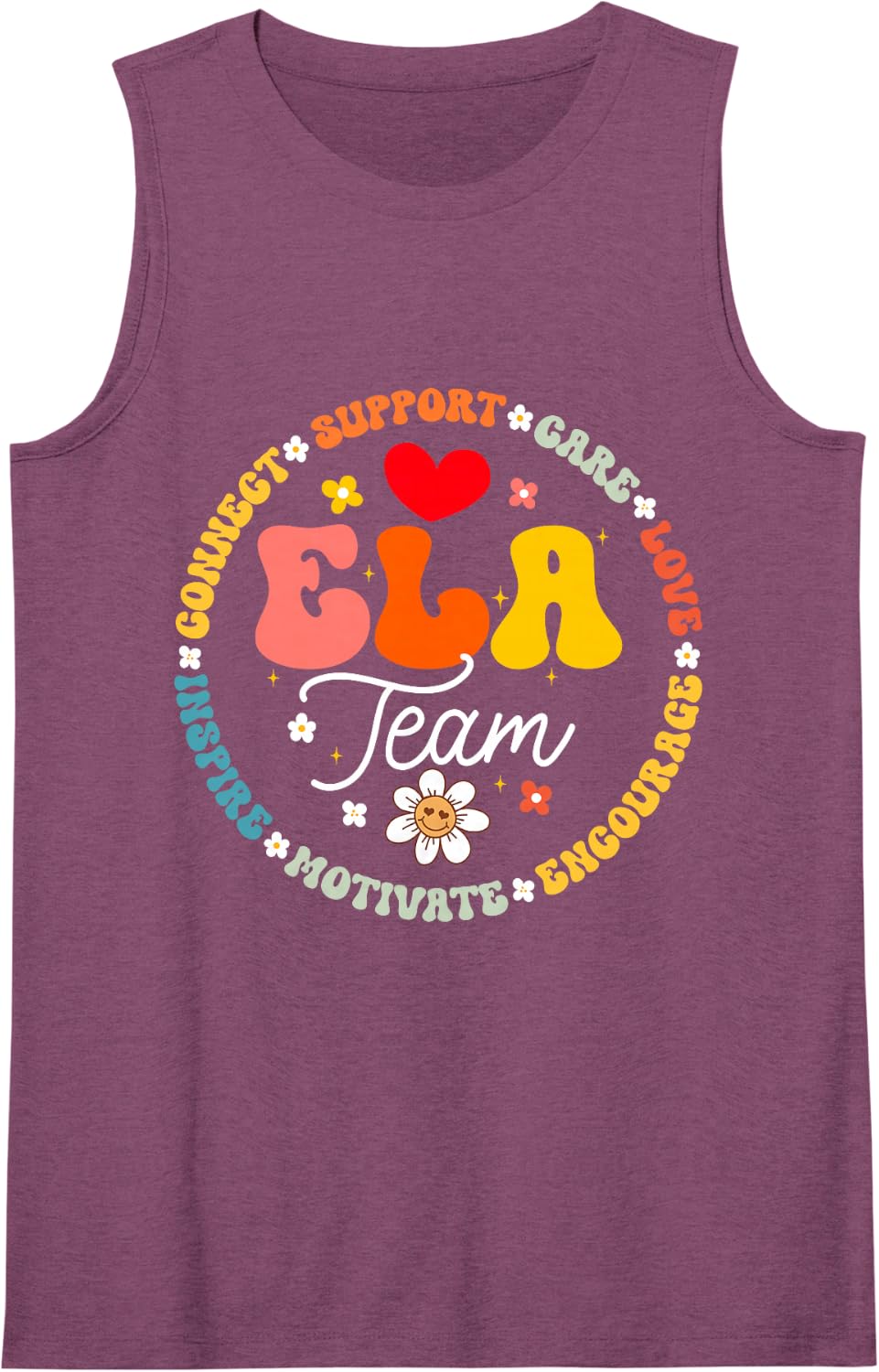 ELA Team Specialist Teacher English Language Arts Sleeveless Tank Top - Purple