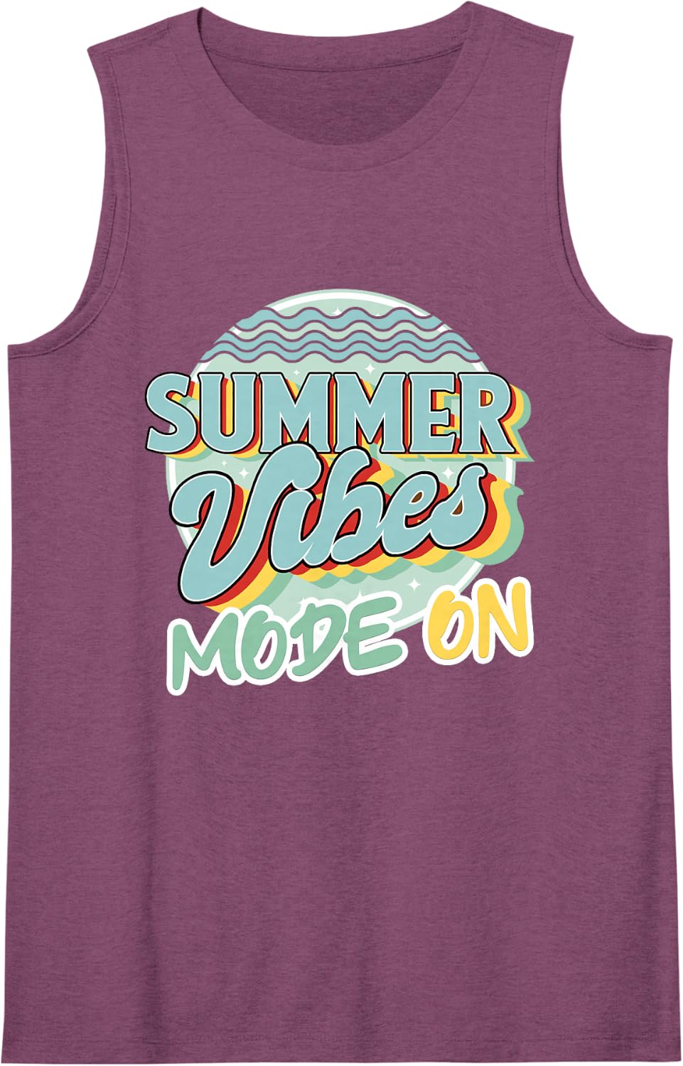Summer Vibes Mode On Vacay Sleeveless Tank Top - Purple