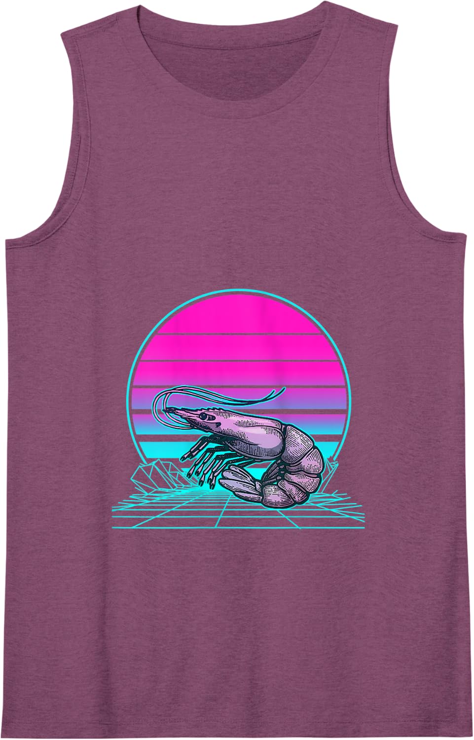 Vintage Retro Sunset Shrimp Tank Top - Purple