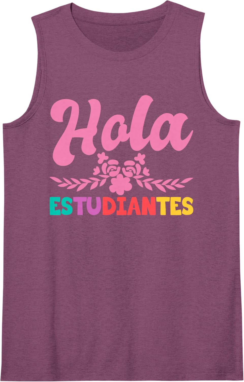 Hola Estudiantes Spanish Teacher Language Instructor Student Sleeveless Tank Top - Purple