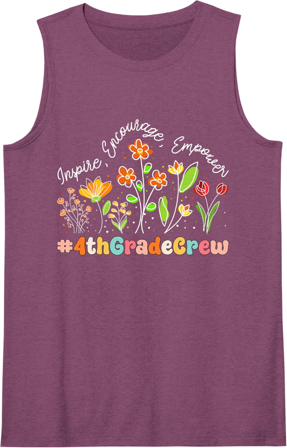 4th Grade Crew Appreciation Week Teacher Back to School Sleeveless Tank Top - Purple
