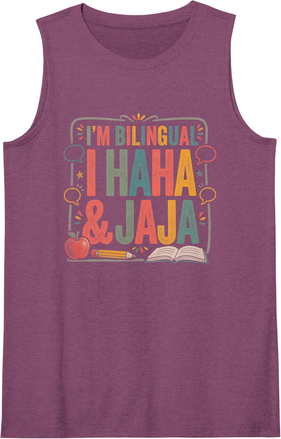 Spanish Teacher Hispanic Heritage Month Bilingual Sleeveless Tank Top - Purple