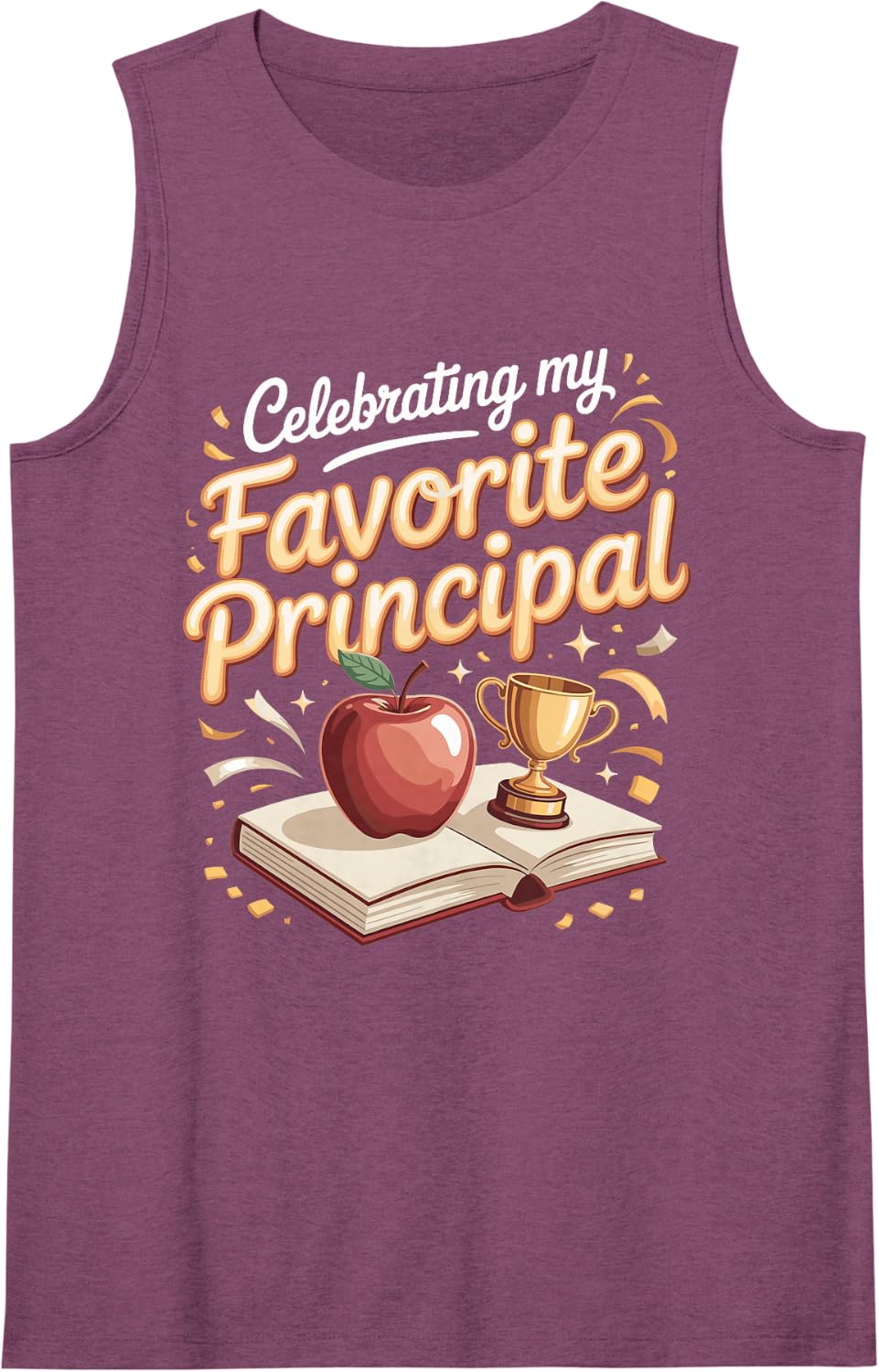 Celebrating My Favorite Principal School Appreciation Sleeveless Tank Top - Purple