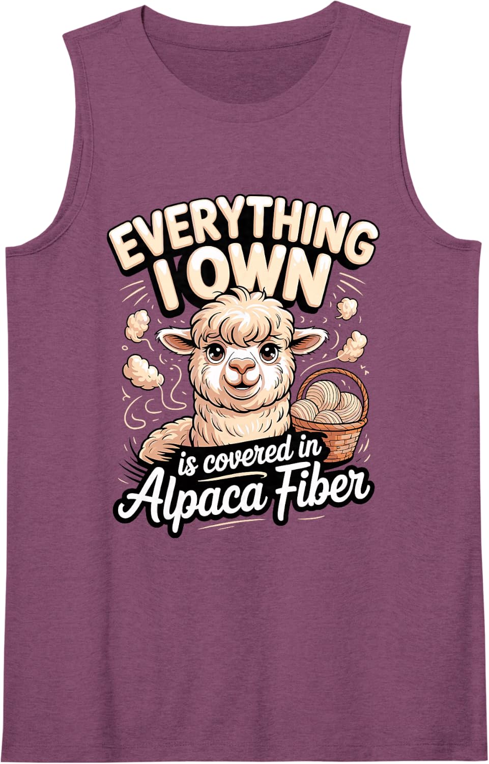 Everything I Own is Covered in Alpaca Sleeveless Tank Top - Purple
