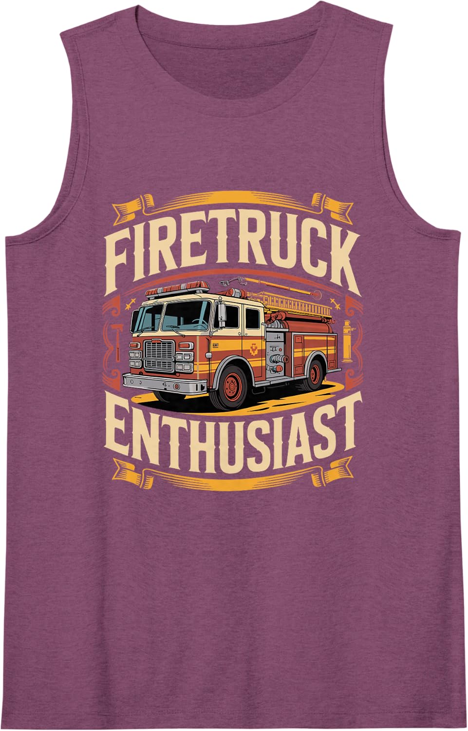 Fire Truck Enthusiast Firefighter Firefighting Sleeveless Tank Top - Purple