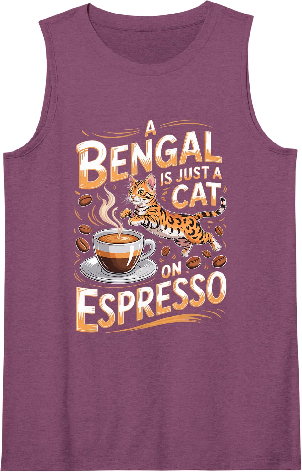 A Bengal is Just A Cat On Espresso Sleeveless Tank Top - Purple
