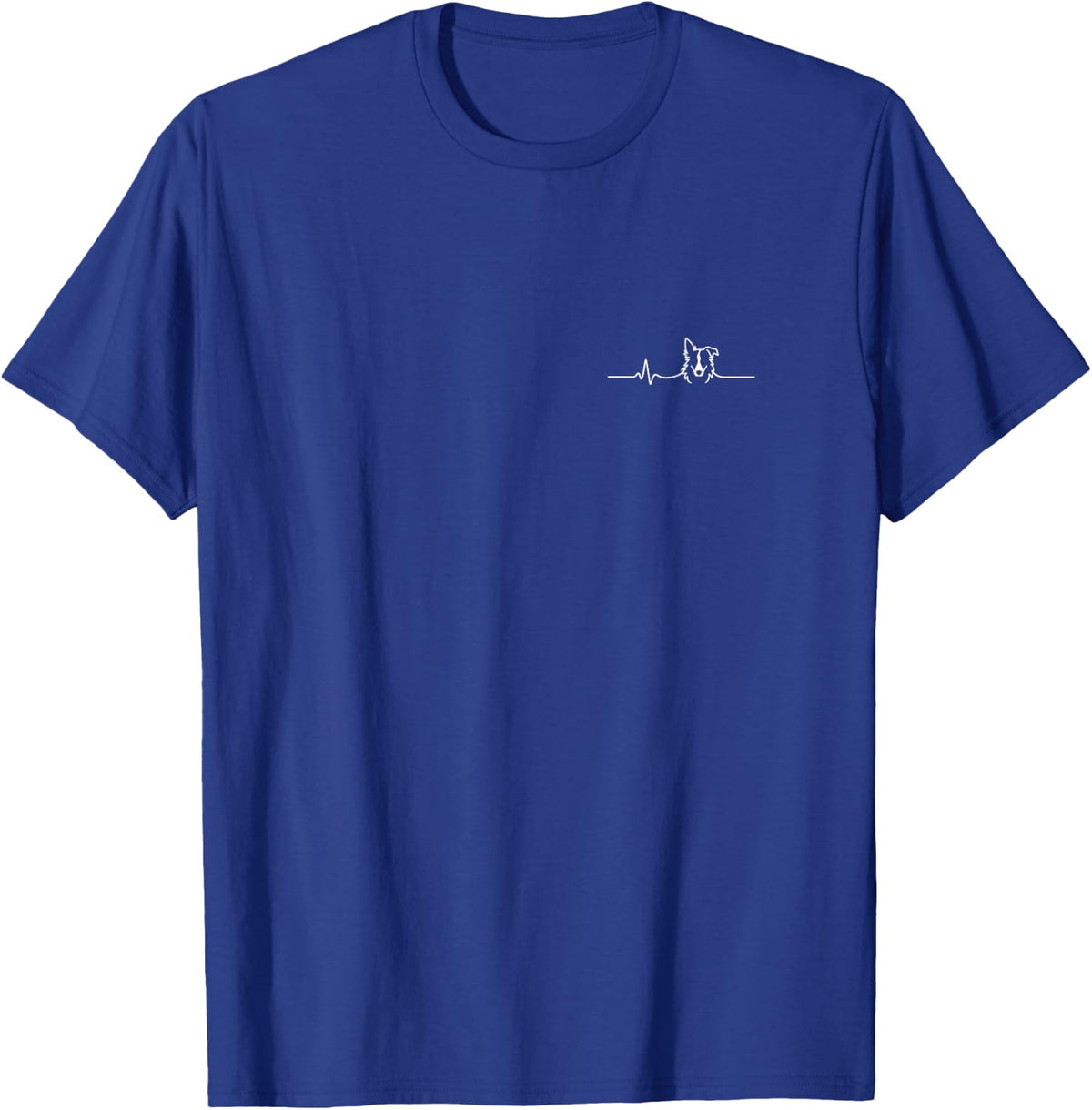 Border Collie Heartbeat Minimalist Dog Lover Design T-Shirt - Royal Blue