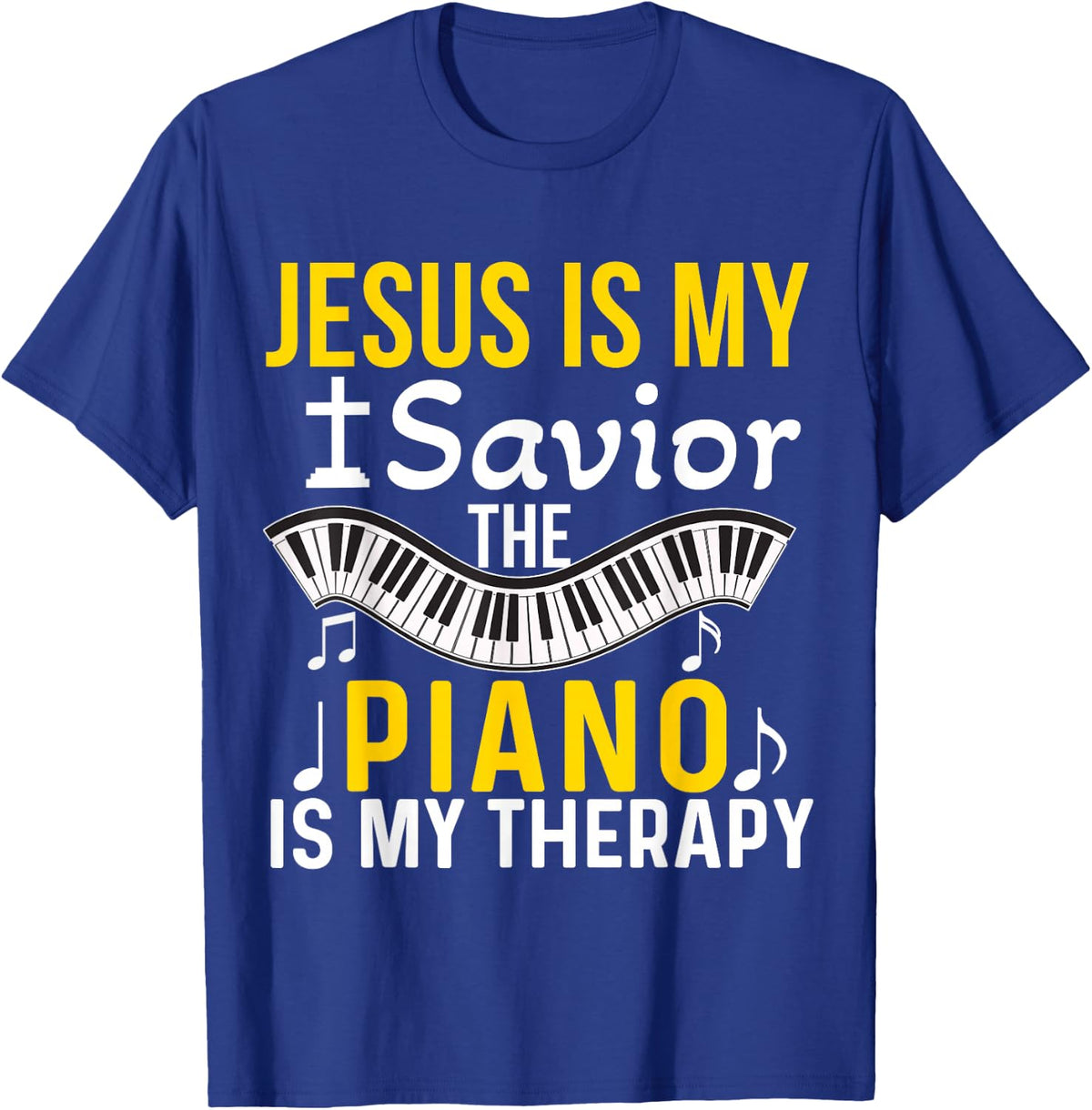 Christian Pianist Jesus Piano Player Musician Worship Lover T-Shirt - Royal Blue